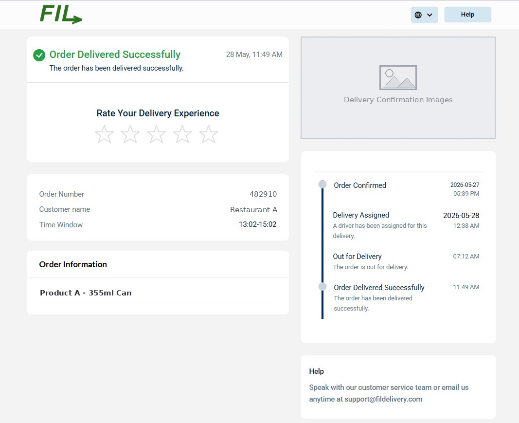 MyFIL delivery tracking view